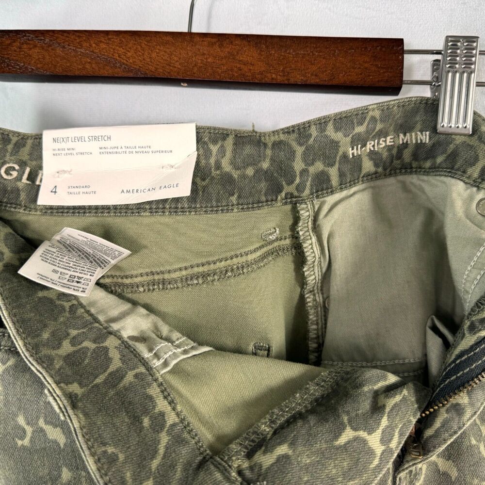 American Eagle Next Level Ladies Mini Skirt Sz 4 Stretch Camouflage Hi Rise - Picture 7 of 13